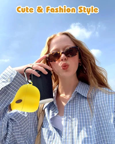 Miniatura 5 de Boaretiu - Funda para AirPods Pro/Pro de 2ª generación, lindo KawaiiBanana con llavero para AirPods Pro y Pro 2, divertida funda 3D de silicona
