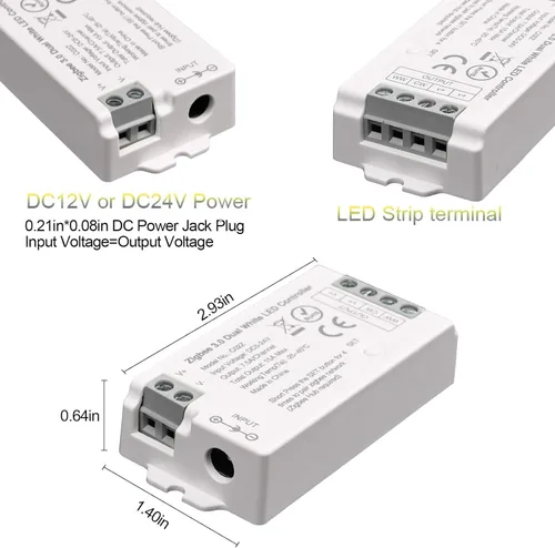 Miniatura 3 de ZigBee - Controlador LED 3.0 C02Z CCT Dual Blanco LED Tira de luz regulable compatible con Echo Plus Home-kit Zigbee Hub Bridge requiere DC5-24V