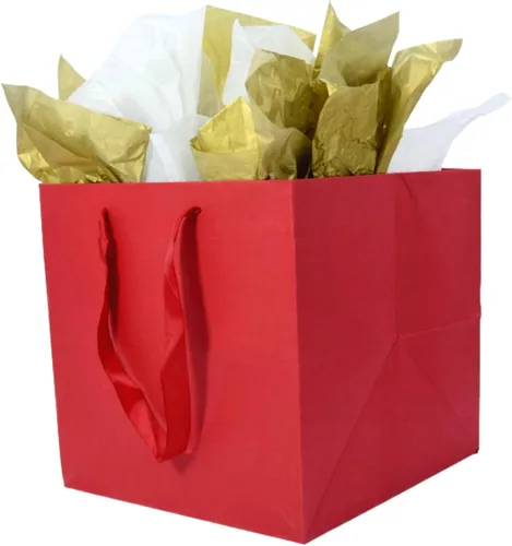 Miniatura 11 de JUNESHE Bolsa de regalo cuadrada negra grande con asas y papel de seda, 9.84 pulgadas, gran envoltura de regalo gigante para cumpleaños, boda
