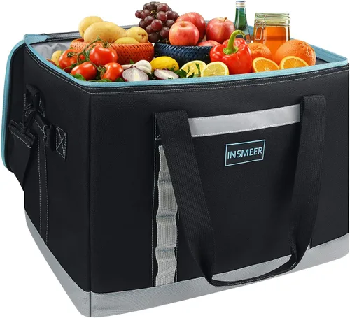 INSMEER Bolsa térmica aislada para 65 latas/32 latas, bolsa enfriadora grande con correa para el hombro, enfriadores portátiles plegables a prueba