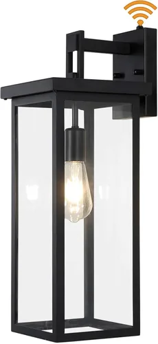 Miniatura 14 de tewei Farol de Pared Exterior de Gran Tamaño Accesorio de Luz de Pared Exterior, Luz de Porche Negro Mate, Luces Exteriores Impermeables para Casa