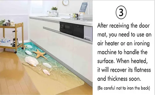 Miniatura 4 de LYFANS Alfombras de baño de espuma de esponja absorbente suave para baño y cocina (47 x 18 pulgadas), tapete de franela antideslizante brillante