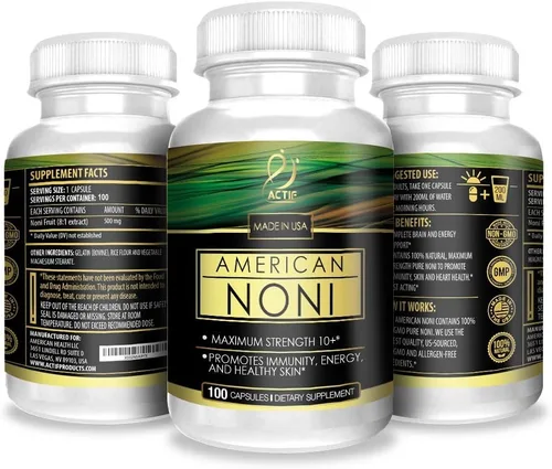 Miniatura 5 de Actif Noni orgánico de máxima resistencia, 100% noni hawaiano natural, sin OMG, fabricado en Estados Unidos, 100