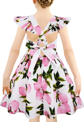 Miniatura 215 de Vestido de verano para niña, de algodón, con diseño floral