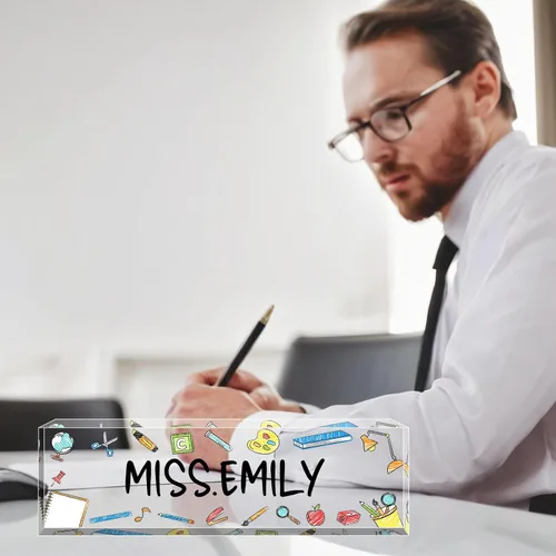 Miniatura 5 de Placa de nombre personalizada, placa de nombre personalizada para oficina, accesorio de escritorio de acrílico, regalos para compañeros de trabajo