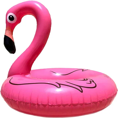 Miniatura 8 de GiftExpress Flotador inflable de flamenco de 48 pulgadas, juguetes de fiesta de natación, divertidos flotadores de playa, tumbona Lilo de verano