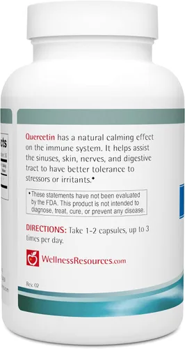 Miniatura 3 de Wellness Resources Quercetina - Apoyo inmunológico, sinusal y alérgico, 1000 mg por porción (100 cápsulas/50 porciones) vegano, sin OMG