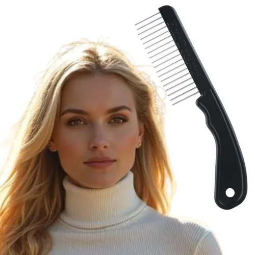 Miniatura 14 de The Hair Doctor - Peine de pelo extra largo de 1 1/4 pulgadas con dientes giratorios suaves y sedosos para evitar daños en el cabello (rojo hermoso)