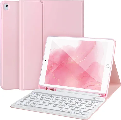 Miniatura 13 de AHYWTAN Funda de teclado para iPad 9/8/7ª generación 10.2, teclado Bluetooth con retroiluminación de 7 colores, funda para iPad de 10.2 pulgadas