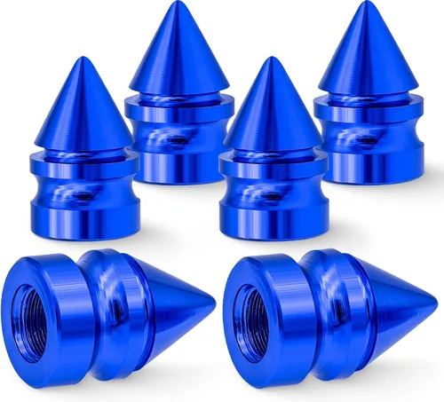Miniatura 9 de 4 piezas de tapas de válvula de rueda con estilo púas, resistentes a la corrosión, universales de aleación de aluminio a prueba de polvo para Spiked