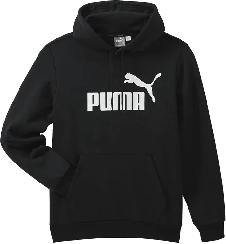 Miniatura 5 de PUMA Sudadera con capucha de forro polar con logotipo grande para hombre, Negro