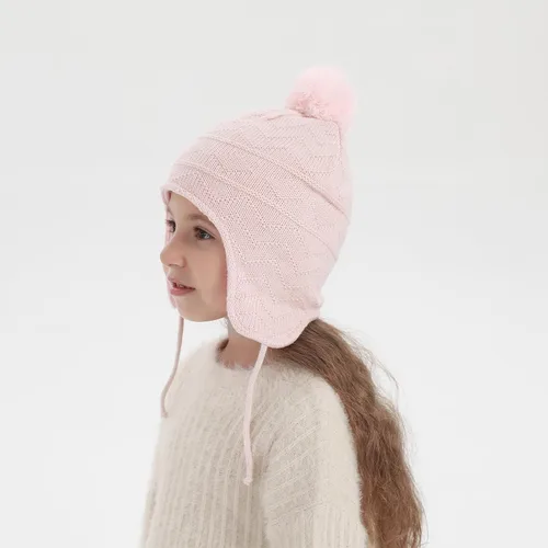 Miniatura 33 de Conjunto de guantes y gorro de invierno para niños, gorro de forro polar cálido, gorro de punto y guantes para niños y niñas