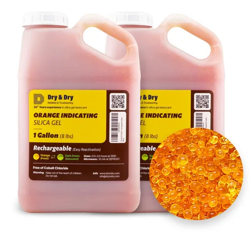 Miniatura 10 de Dry & Dry [1.63 kg] Cuentas de gel de sílice indicadoras de primera calidad de color naranja (estándar de la industria 3-5 mm) - Cuentas de gel