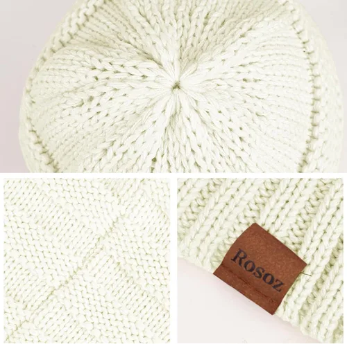 Miniatura 4 de Rosoz Gorros de invierno para mujer para mujer, gorros de punto cálidos para mujer, gruesos para clima frío