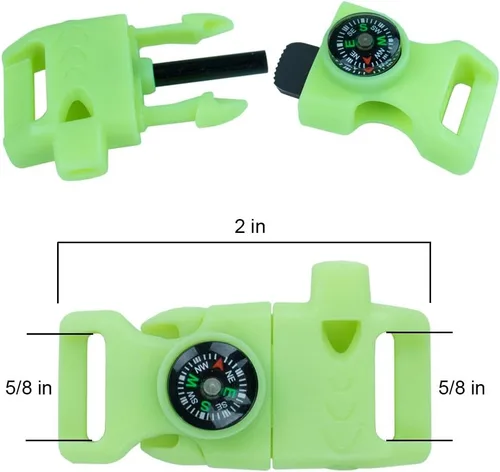 Miniatura 2 de Paracord Planet Hebillas y hebillas de silbato de supervivencia de emergencia de liberación lateral de plástico – Elige entre 1/2", 5/8" o 3/4