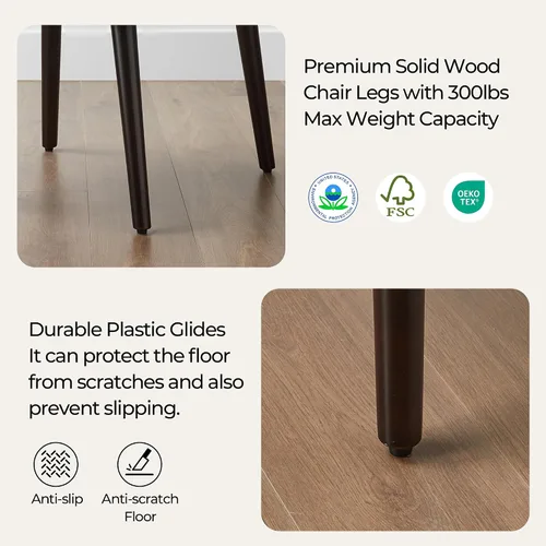 Miniatura 5 de CHITA Mid-Century Modern Dining Chair, Upholstered Fabric Accent Chair for Dining Room, Set of 6, Beige Niebla en tejido contemporáneo