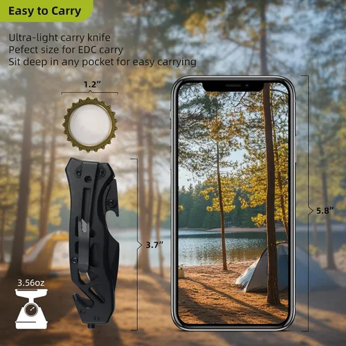 Miniatura 5 de Día del Padre Día de la Madre y regalo de cumpleaños para él y ella – Cuchillo plegable táctico XIPHIAS para marido, novio, padre, esposa, novia
