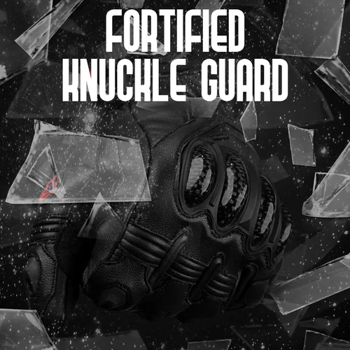 Miniatura 6 de J.A.G. Guantes de Motocicleta de Piel para Hombre - Protección de Nudillo de Fibra de Carbono, Motocicleta, Deportes Motorizados, Bicicleta