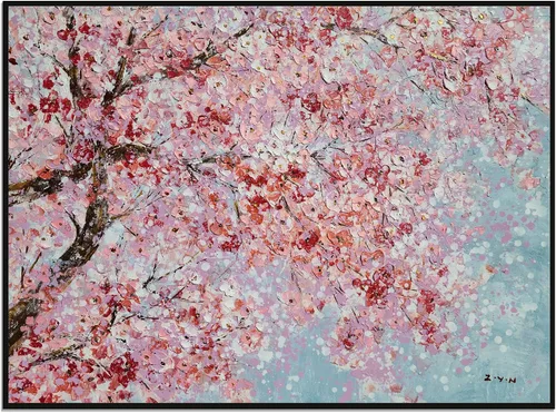 Miniatura 11 de Yihui Arts - Pintura al óleo de árbol azul pintado a mano en lienzo, paisaje moderno abstracto, obra de arte para pared, decoración para sala