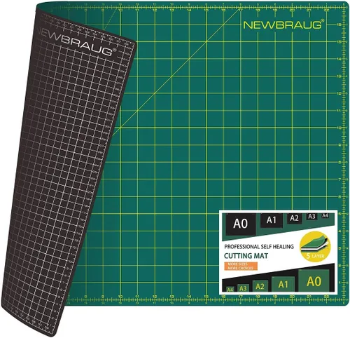 NEWBRAUG Alfombrilla de corte autocurativa perfecta de 18'' × 24'', tabla de corte giratoria con cuadrícula antideslizante, necesaria para Verde &