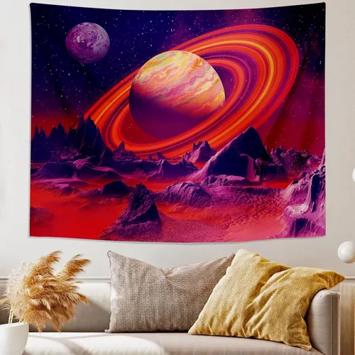 Miniatura 2 de PSYHILAR Póster de luz negra para adultos y adolescentes, espacio exterior, galaxia, planeta, UV, tapiz para colgar en la pared (60 x 50 pulgadas)