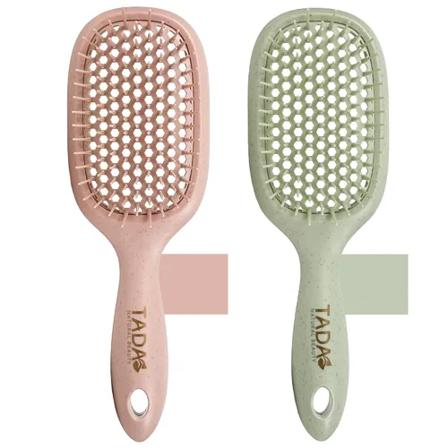 TADA Natural Beauty - Cepillo desenredante para cabello rizado, grueso, ondulado y fino, agujeros de ventilación para secado rápido y peinado,