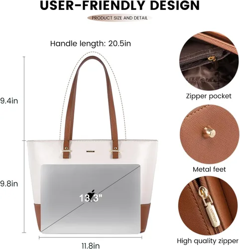 Miniatura 3 de LOVEVOOK Bolso de mano para mujer, bolso de hombro con asa superior, con bolsillo externo
