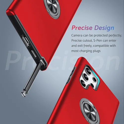 Miniatura 6 de Anqrp Diseñada para Samsung Galaxy S22 Ultra Funda, Incorporada [Protección contra Caídas de 15 Pies][Disipación de Calor] Protección de Grado Rojo
