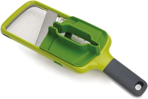 Joseph Joseph Mandolina manual de agarre múltiple para cocina, rebanadora de frutas y verduras con agarre para alimentos y cuchillas ajustables,
