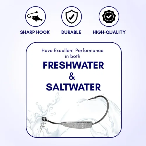 Miniatura 6 de Reaction Tackle Ganchos de pesca con peso para pesca de lubina, anzuelos de pesca sin malas hierbas con bloqueo giratorio para agua dulce y salada