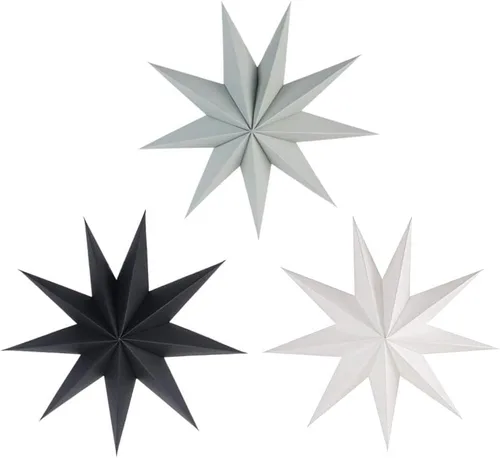 Miniatura 16 de SUNBEAUTY 5 linternas de papel natural de 9 puntas de 12 pulgadas, lámpara colgante de Navidad rústica, decoración de papel, boda, cumpleaños