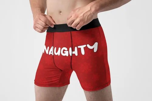 Miniatura 4 de Random Stock Apparel Calzoncillos tipo bóxer divertidos para hombre - Ropa interior divertida de Papá Noel, Rojo