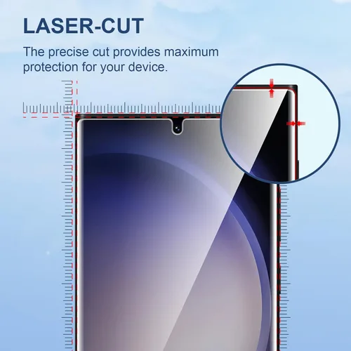 Miniatura 3 de LK 3 Pack para Protector de Pantalla Samsung Galaxy S23 Ultra [No es de Vidrio] [Soporte Desbloqueo por Huella Dactilar] Protector de Pantalla