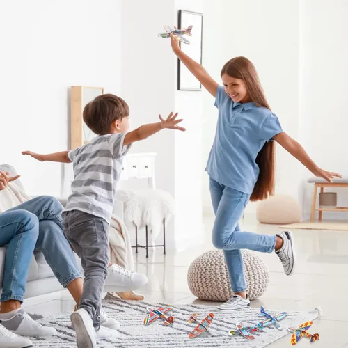 Miniatura 7 de Libima 144 piezas de aviones de espuma de juguete para niños, aviones planeadores a granel, juguetes voladores al aire libre, regalos de fiesta