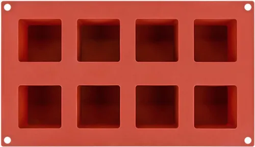 Miniatura 8 de Molde de silicona cuadrado para hornear, moldes de chocolate cuadrados 3D de 8 cavidades para galletas cubiertas de chocolate, caramelo y gelatina