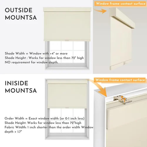 Miniatura 34 de Persilux Persianas enrollables opacas inalámbricas para ventanas, parada libre con cenefa, persianas de tela con aislamiento térmico, protección UV