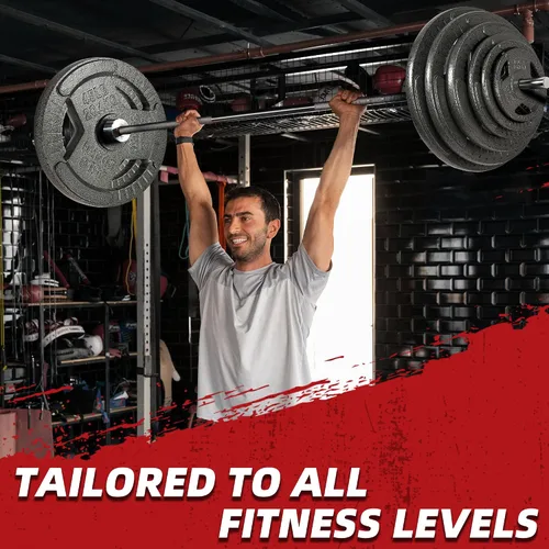Miniatura 5 de Placa de pesas estándar de hierro fundido de 1 pulgada para entrenamiento de fuerza y levantamiento de pesas, varios pesos disponibles