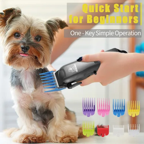 Miniatura 4 de Cortapelos para perros para aseo, kit de aseo para perros pesados y gruesos/afeitadora inalámbrica recargable de bajo ruido con recortador