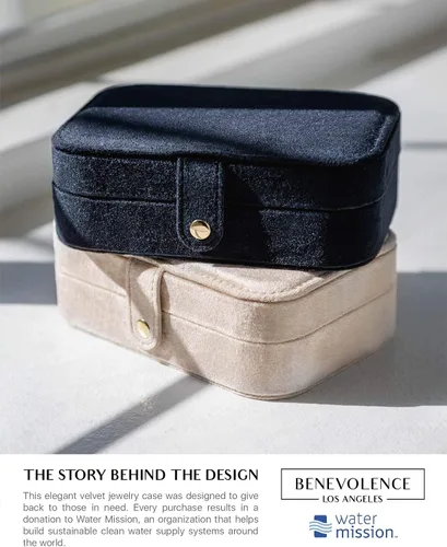 Miniatura 6 de Benevolence LA - Joyero de viaje Almacenamiento y organizador de joyas Joyero para mujer Organizador de anillos, collares y aretes con espejo