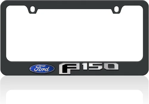 Eurosport Daytona - Compatible con -, logotipo Ford F-150 2015 (denominado Ford Oval, Mirror Word, Negro F) - Marco de matrícula negro