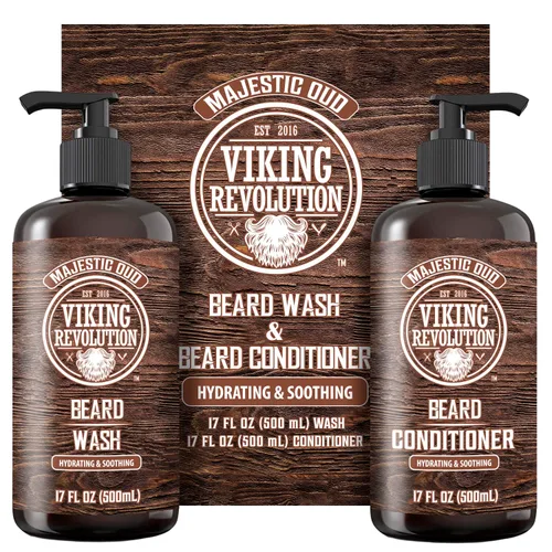 Miniatura 8 de Viking Revolution Lavado de barba y acondicionador de barba para hombres con aceite de argán y aceite de jojoba, suavizante y fortalecedor