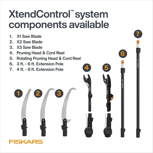 Miniatura 10 de Fiskars XtendControl - Podadora de árbol extensible de 12 pies, recortadora de ramas de sierra de poste ajustable con sierra X1 de 15 pulgadas
