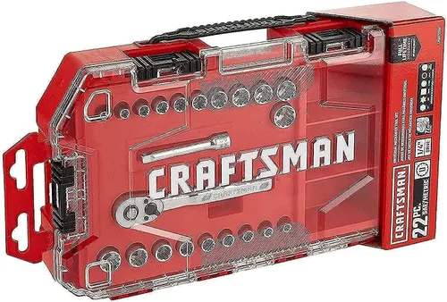 CRAFTSMAN Juego de llaves, Universal, accionamiento de 1/4 pulgada, 22 piezas (CMMT12014)