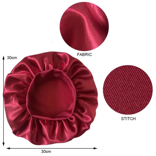 Miniatura 10 de Gorro de seda blanco para mujeres durmiendo, gorro de seda para dormir, trenzas de cabello rizado, gorra de satén grande para dormir, gorra de noche