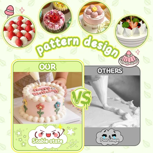 Miniatura 3 de Suuker Juego de boquillas de repostería extra grandes (F02 F06 9FT R22L), boquilla redonda de acero inoxidable, boquillas grandes de estrella