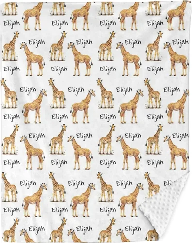 Miniatura 34 de Mantas de bebé personalizadas para niños, manta de felpa suave de doble capa con respaldo de puntos, manta personalizada de oso minky, manta de bebé