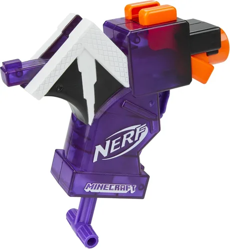 Miniatura 9 de Nerf MicroShots Minecraft Ender Dragon Mini Blaster, diseño de Minecraft Dragon Mob, incluye 2 dardos oficiales de élite, mango de cebado