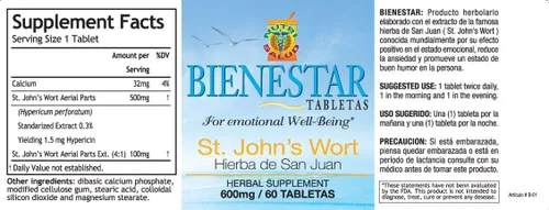 Miniatura 3 de Hierba de San Juan en tabletas. Set de 2 frascos con 60 tabletas c/u. Producto herbolario Natural, ayuda a Promover en la Persona un estado