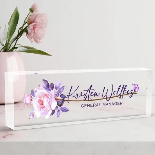 Miniatura 39 de Placa de Nombre Personalizada a Criterio, Placa de Escritorio de Acrílico, Decoración de Oficina para Mujeres y Hombres, Regalos de Agradecimiento