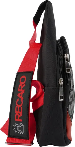 Miniatura 5 de BRIDE - Mochila cruzada de pecho RECARO con hombro rojo, Negro